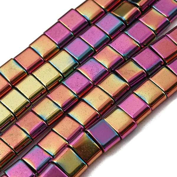 

PandaHall Electroplated Non-magnetic Synthetic Hematite Beads Strands, Rectangle, 2-Hole, Medium Violet Red, 6x4x3mm, Hole: 1.2mm, about...