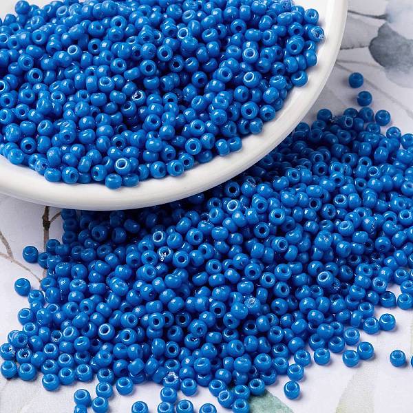 

PandaHall MIYUKI Round Rocailles Beads, Japanese Seed Beads, (RR4484) Duracoat Dyed Opaque Delphinium, 8/0, 3mm, Hole: 1mm, about..., Blue