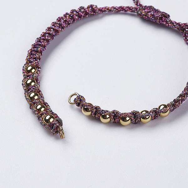 

PandaHall Polyester DIY Braided Bracelet Making, with Brass Findings and Tassel, Dark Orchid, 9-7/8 inch(250mm), 5mm, Hole: 2mm, Tassels..., Purple