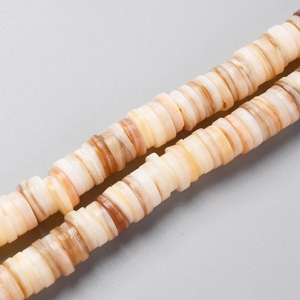 

PandaHall Natural Freshwater Shell Beads Strands, Flat Round/Disc, Heishi Beads, Yellow, 8~8.5x1.5~2.5mm, Hole: 1mm, about 190pcs/strand...