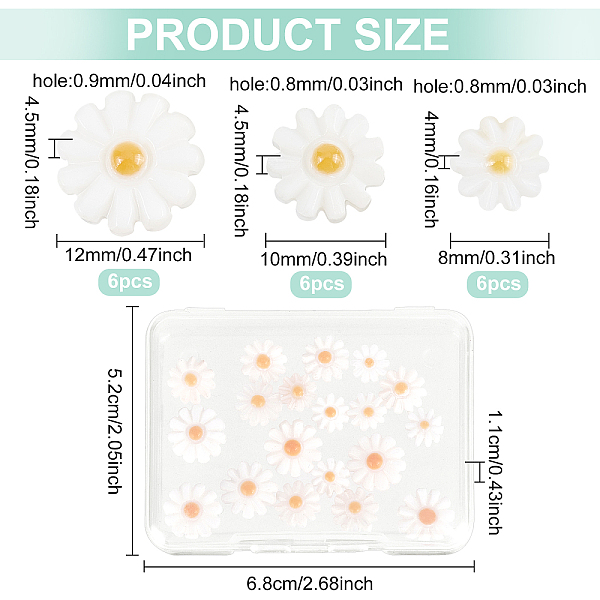 

PandaHall BENECREAT 18pcs 3 Size Natural Freshwater Shell Daisy Bead, Flower Spacer Beads Assorted Loose Beads for DIY Crafts Making Jewelry...
