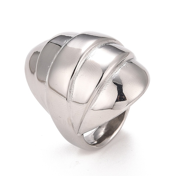 

PandaHall 304 Stainless Steel Textured Chunky Ring, Croissant Ring for Men Women, Stainless Steel Color, US Size 6 1/4(16.7mm)~US Size 10...