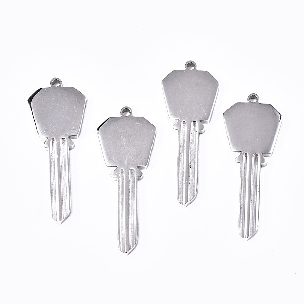 

PandaHall 304 Stainless Steel Pendants, Stamping Blank Tag, Key, Stainless Steel Color, 32x12x2mm, Hole: 1.4mm 304 Stainless Steel Key