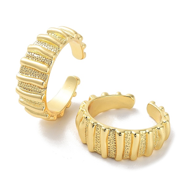 

PandaHall Brass Open Cuff Ring, Stripe, Real 18K Gold Plated, Inner Diameter: 17.6mm Brass Stripe