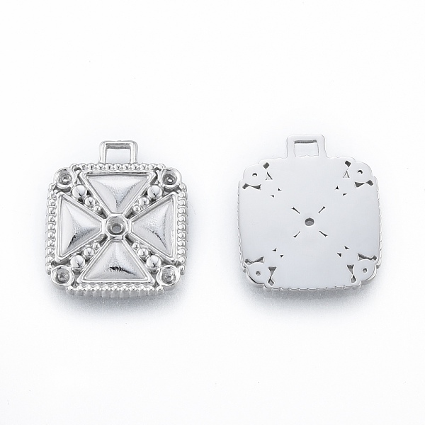 

PandaHall 304 Stainless Steel Pendant Rhinestone Settings, Square, Stainless Steel Color, Fit for 1.6mm & 1.8mm Rhinestone, 18x15.5x1.5mm...