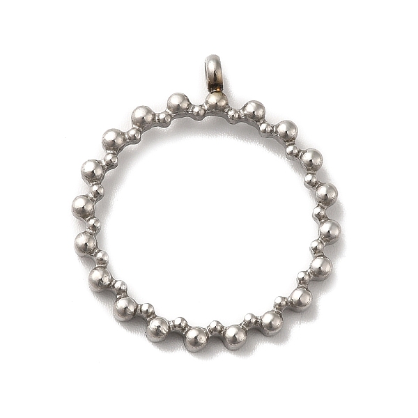 

PandaHall 304 Stainless Steel Pendants, Ring Charm, Stainless Steel Color, 26x23x2mm, Hole: 2mm 304 Stainless Steel Ring