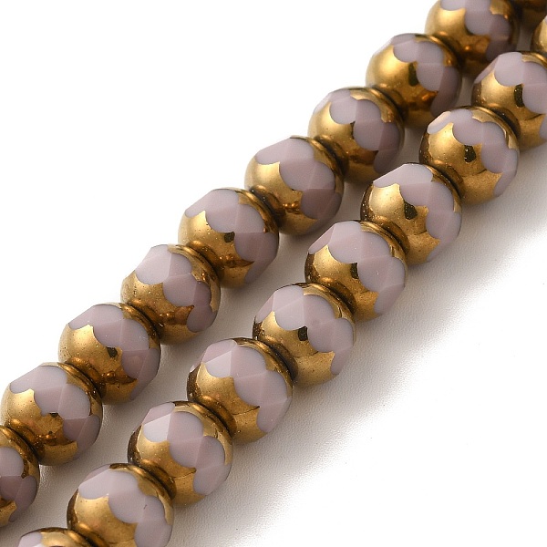 

PandaHall Opaque Solid Color Glass Beads Strands, Faceted, Round, Thistle, 8mm, Hole: 1mm, about 40pcs/strand, 11.42 inch(29cm) Glass Round..., Purple