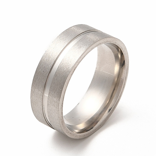 

PandaHall 201 Stainless Steel Grooved Finger Ring Settings, Ring Core Blank, for Inlay Ring Jewelry Making, Stainless Steel Color, Inner...