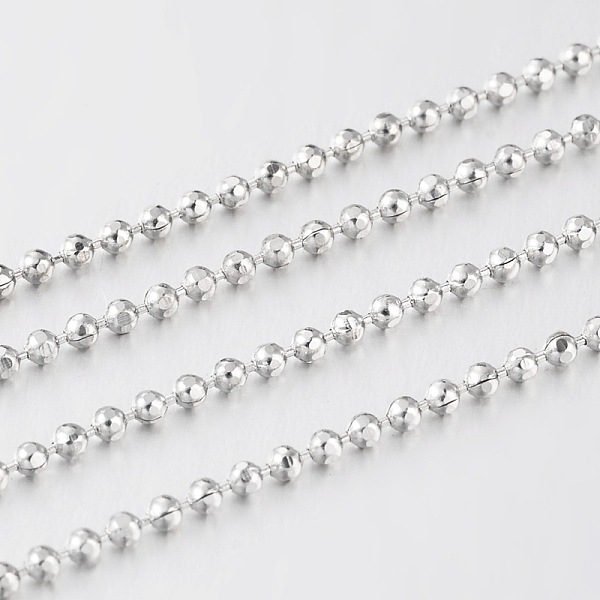 

PandaHall Soldered Brass Faceted Ball Chains, Platinum, 1.2mm Brass