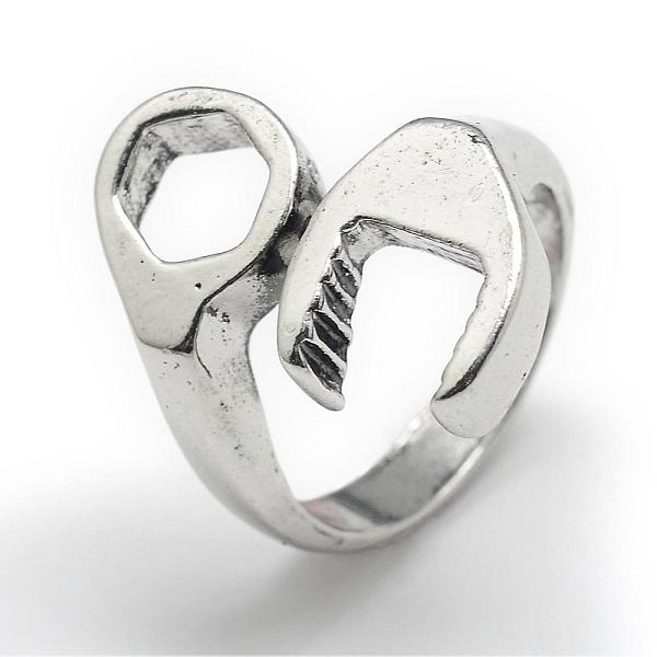 

PandaHall Adjustable Alloy Cuff Finger Rings, Wrench, Size 8, Platinum, 18mm Alloy