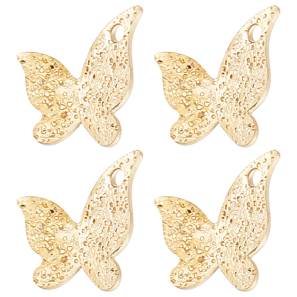 

PandaHall Beebeecraft 60Pcs Brass Charms, Long-Lasting Plated, Textured, Butterfly, Real 24K Gold Plated, 9.5x10.5x0.8mm, Hole: 1.2mm Brass...