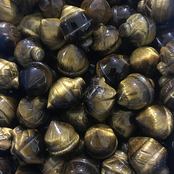 

PandaHall Natural Tiger Eye Display Decorations, for Home Decoration, Acorn, 22x17mm Tiger Eye Food