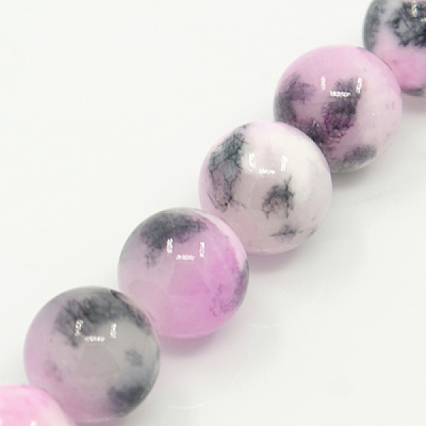

PandaHall Natural Persian Jade Beads Strands, Dyed, Round, Thistle, 10mm, Hole: 1mm, about 38pcs/strand, 16 inch White Jade Round Purple