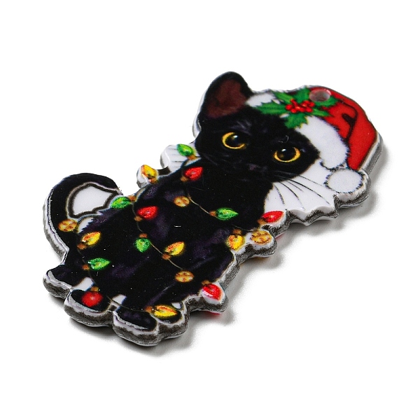 

PandaHall Christmas Theme Acrylic Pendants, Animal Style, Cat Shape, 46x26x2.5mm, Hole: 1.8mm Acrylic Cat Shape