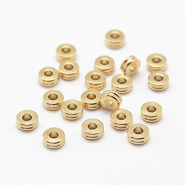 

PandaHall Brass Spacer Beads, Flat Round, Nickel Free, Raw(Unplated), 8x2mm, Hole: 2mm Brass Flat Round