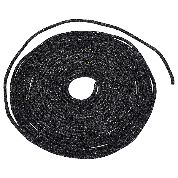 

PandaHall 10 Yards PVC Tubular Synthetic Rubber Cord, Hollow Pipe, with Paillette, Black, 5mm, Hole: 1.6mm PVC Black