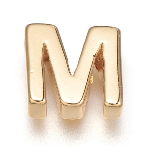 

PandaHall Brass Charms, Long-Lasting Plated, Real 18K Gold Plated, Letter.M, M: 8.5x8.5x3mm, Hole: 1.5mm Brass Letter M