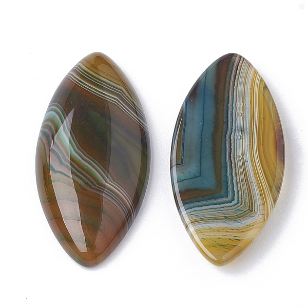 

PandaHall Natural Brazilian Agate Cabochons, Dyed, Horse Eye, 40x19.5x5~6.5mm Natural Agate Horse Eye