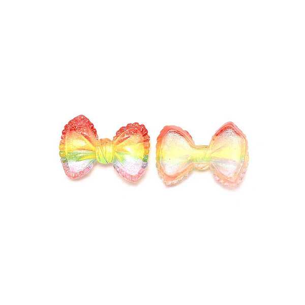 

PandaHall Gradient Style Transparent Resin Cabochons, with Glitter Powder, Bowknot, Colorful, 20x31x7mm Resin Bowknot