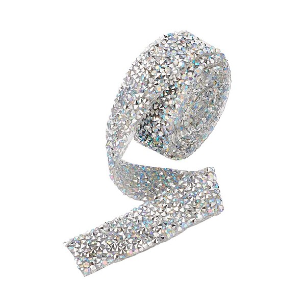 PandaHall Glitter Resin Hotfix Rhinestone(Hot Melt Adhesive On The Back), Rhinestone Trimming, Costume Accessories, Clear AB, 20x2.3mm...