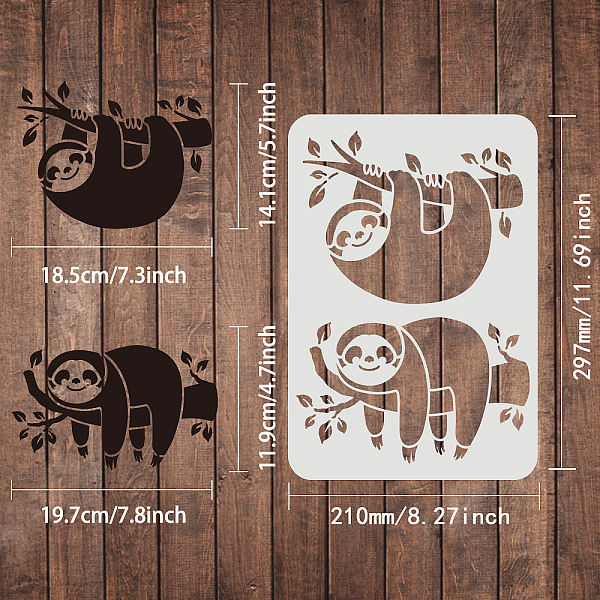 

PandaHall FINGERINSPIRE Sloth Stencil for Painting 29.7x21cm Slow Down Sloth Drawing Stencil Reusable DIY Sloth Stencil Animal Beer Stencil...