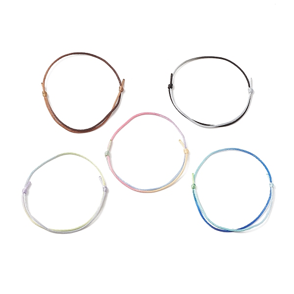 

PandaHall Dyed Gradient Color Adjustable Nylon Thread Cord Braided Bracelet Making, Mixed Color, Inner Diameter: 1-3/4~3-1/4 inch(4.4~8.3cm)..., Multicolor