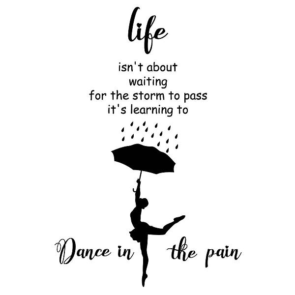 PandaHall SUPERDANT Dance in the Rain Wall Decals Motivational Quotes Wall Stickers Saying Wall Decor Vinyl Wall Art Sticker Decoration for...