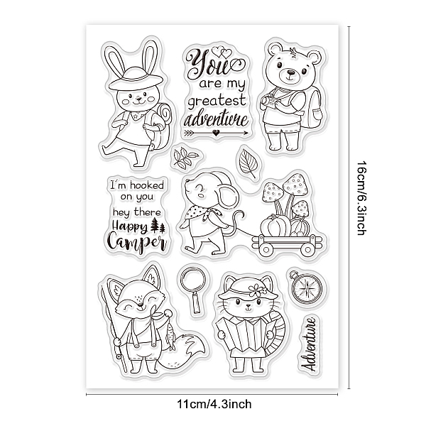 

PandaHall PVC Plastic Stamps, for DIY Scrapbooking, Photo Album Decorative, Cards Making, Stamp Sheets, Animal Pattern, 16x11x0.3cm Plastic...