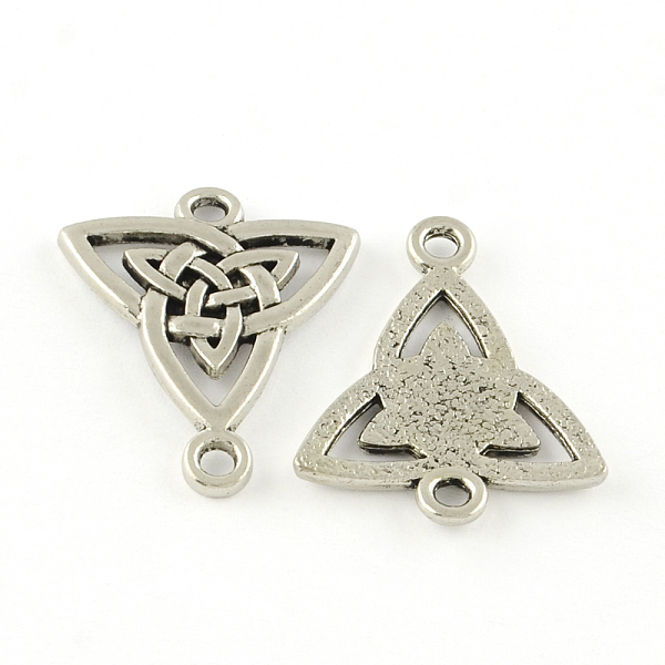 

PandaHall Tibetan Style Alloy Links connectors, Trinity Knot/Triquetra, Cadmium Free & Lead Free, Antique Silver, 24.5x19.5x1.5mm, Hole: 2mm...