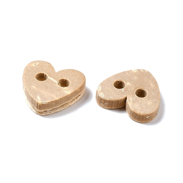 

PandaHall Carved 2-hole Basic Sewing Button Shaped in Heart, Coconut Button, Tan, 10x10mm Coconut Orange