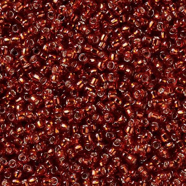 

PandaHall TOHO Round Seed Beads, Japanese Seed Beads, (25C) Silver Lined Ruby, 15/0, 1.5mm, Hole: 0.7mm, about 135000pcs/pound Glass Red