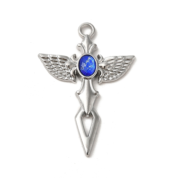 

PandaHall Alloy with Capri Blue Rhinestone Big Pendants, Cross Charms, Platinum, 51.5x36x4.5mm, Hole: 3.5mm Alloy+Rhinestone Cross Cyan