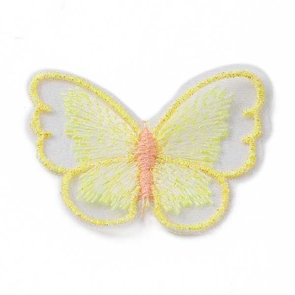 

PandaHall Sew on Computerized Embroidery Polyester Clothing Patches, Appliques, Butterfly, Yellow, 47x58x1.5mm Polyester Butterfly Yellow