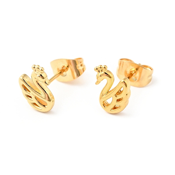 

PandaHall 304 Stainless Steel Tiny Swan Stud Earrings with 316 Stainless Steel Pins for Women, Golden, 9x6mm, Pin: 0.6mm 304 Stainless Steel...