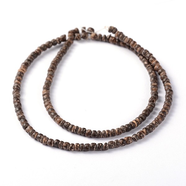 

PandaHall Natural Coconut Rondelle Bead Strands, 3.5x2~3.5mm, Hole: 1mm, about 163pcs/strand, 15.7 inch Coconut Rondelle