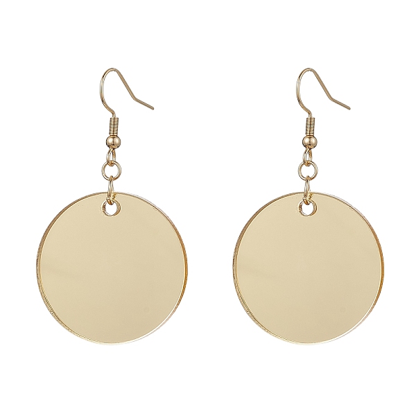 

PandaHall Blank Flat Round Acrylic Dangle Earrings, with Real 18K Gold Plated 304 Stainless Steel Earring Pins, Wheat, 53x29.5mm Acrylic..., Orange