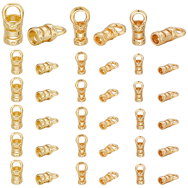 

PandaHall PH 60pcs Cord Ends Caps, 18K Gold Plated Leather Cap Glue in Barrel End Caps Brass Tube Crimp Beads End Caps Thread Ends for...