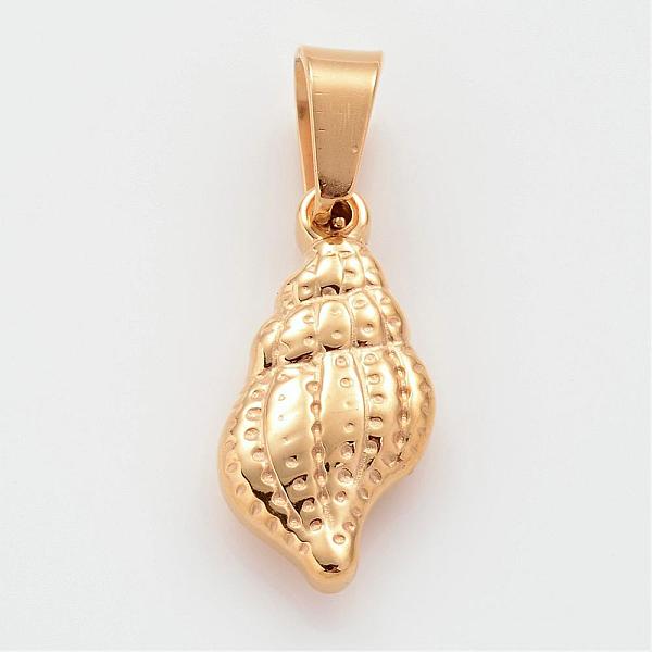 

PandaHall 304 Stainless Steel Pendants, Spiral Shell, Golden, 18.5x9.5x3.5mm, Hole: 4.5x5.5mm 304 Stainless Steel Shell Shape