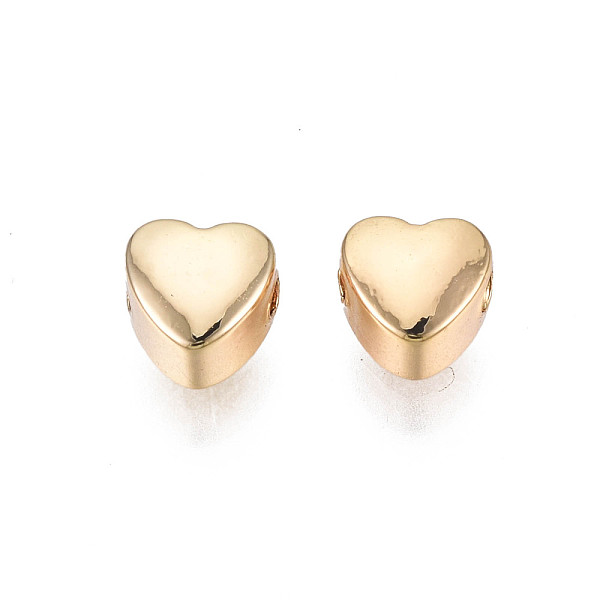 

PandaHall Brass Beads, Heart, Real 18K Gold Plated, 5x5x4mm, Hole: 1.2mm Brass Heart