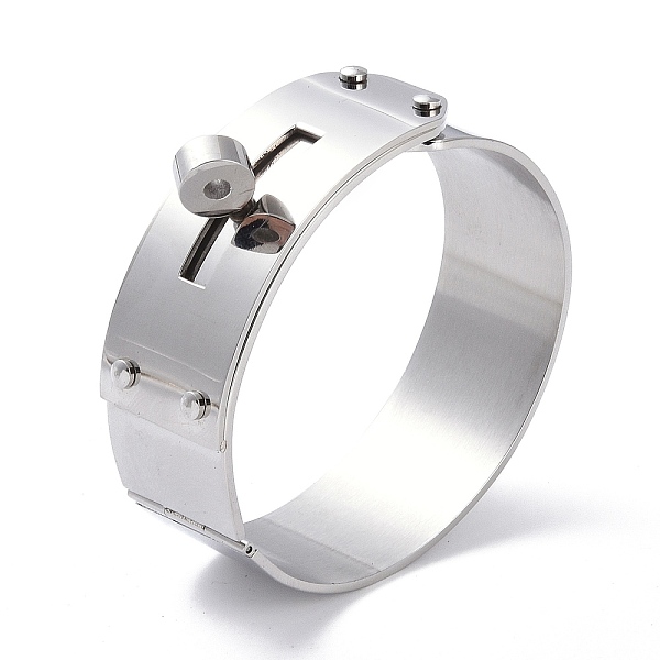 

PandaHall Donut 304 Stainless Steel Bangles, Stainless Steel Color, 7/8 inch(2.2cm), Inner Diameter: 2x2-1/4 inch(4.95x5.8cm) 304 Stainless...