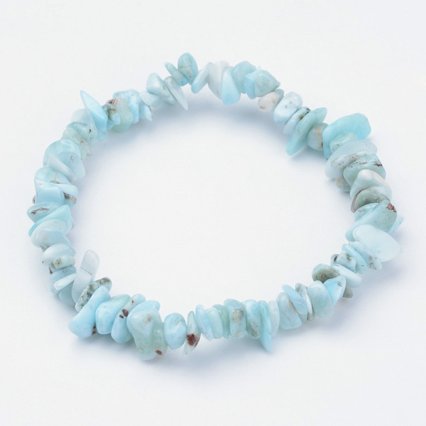 

PandaHall Natural Larimar Beaded Stretch Bracelets, 2 inch(48mm) Larimar