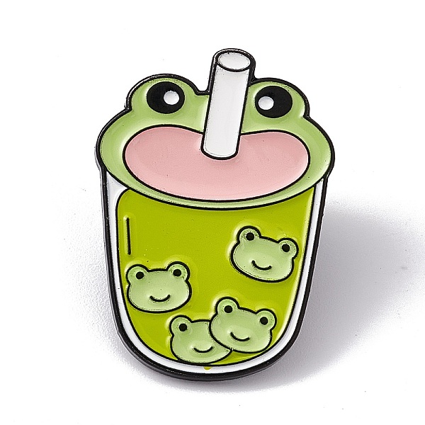 

PandaHall Cartoon Frog Enamel Pin, Electrophoresis Black Alloy Brooch for Backpack Clothes, Drink Pattern, 30x22x2mm, Pin: 1.3mm...