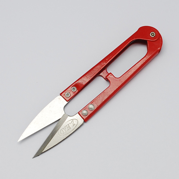 

PandaHall Stainless-Steel Scissors, Red, 110x24x10mm Stainless Steel Red
