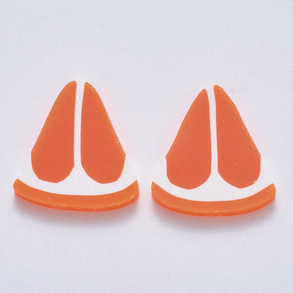 

PandaHall Handmade Polymer Clay Cabochons, Orange, Orange, 19.5~20x18x2mm Polymer Clay Fruit Orange