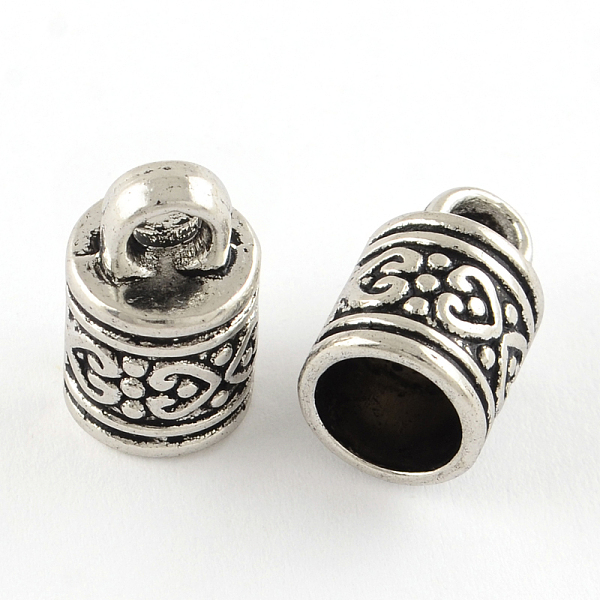 

PandaHall Tibetan Style Column Alloy Cord Ends, End Caps, Cadmium Free & Lead Free, Antique Silver, 16x10mm, Hole: 4mm, Inner Diameter: 8mm...