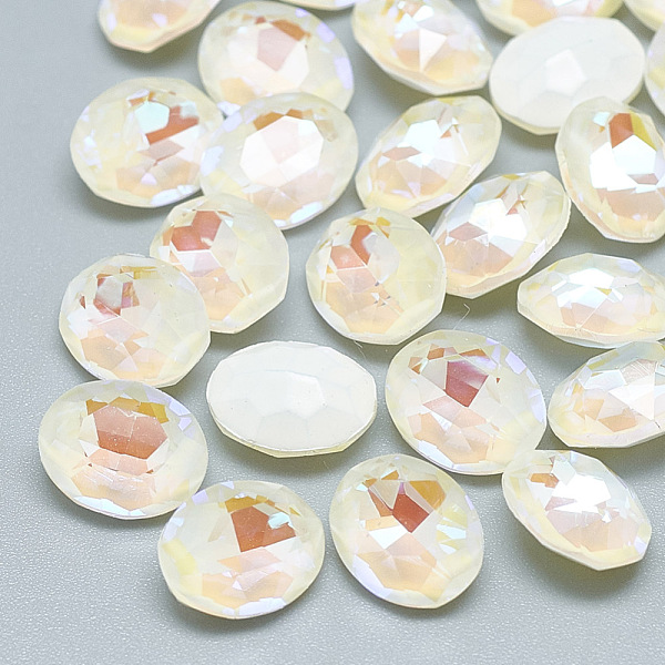 PandaHall Pointed Back K9 Glass Rhinestone Cabochons, Back Plated, Fluorescent, Oval, Crystal, 10x8x5mm Glass Rhinestone Oval PandaHall Pointed Back K9 Glass Rhinestone Cabochons, Back Plated, Fluorescent, Oval, Crystal, 10x8x5mm Glass Rhinestone Oval