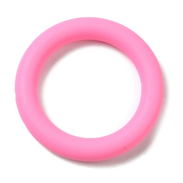 

PandaHall Silicone Beads, Ring, Pearl Pink, 65x10mm, Hole: 3mm Silicone Round