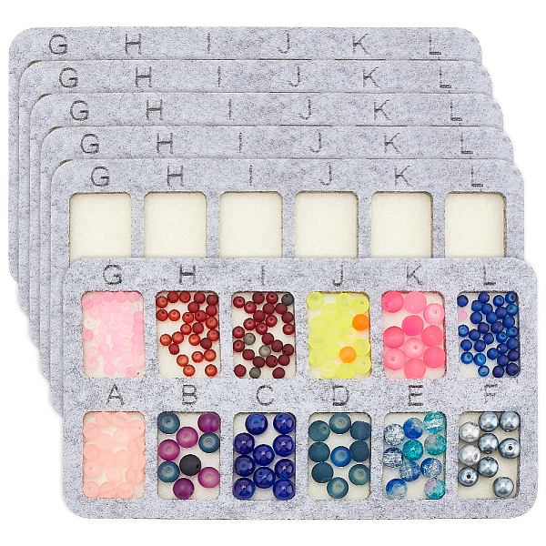 

PandaHall Felt Bead Design Board, DIY Beading Jewelry Bracelet and Anklet Making Tray, Rectangle, Gray, 100x177x6mm Cloth Gray