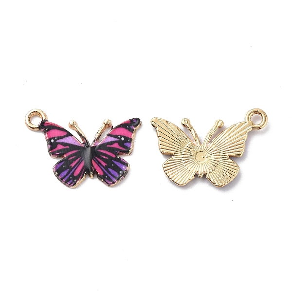 

PandaHall Light Gold Alloy Enamel Pendants, Cadmium Free & Nickel Free & Lead Free, Butterfly Charm, Deep Pink, 15.6x21.7x1.6mm, Hole: 2mm...