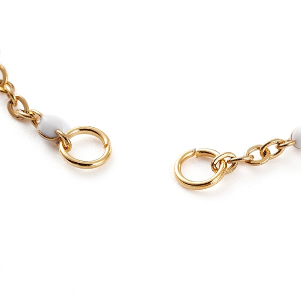 

PandaHall 304 Stainless Steel Enamel Twisted Chains Bracelet Makings, with Enamel, Lobster Claw Clasps & Jump Rings, Golden, White, 6-1/4...